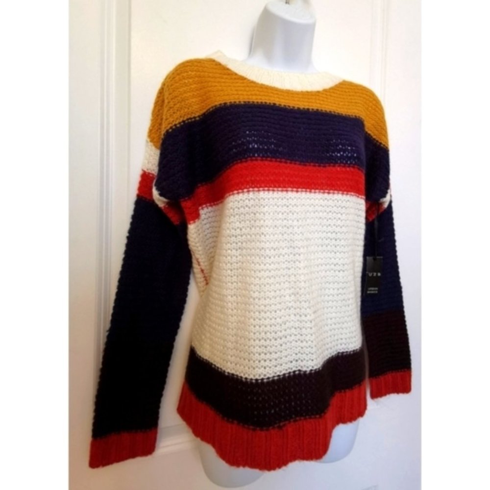 Nwt Urban basics sweater blue striped sz s